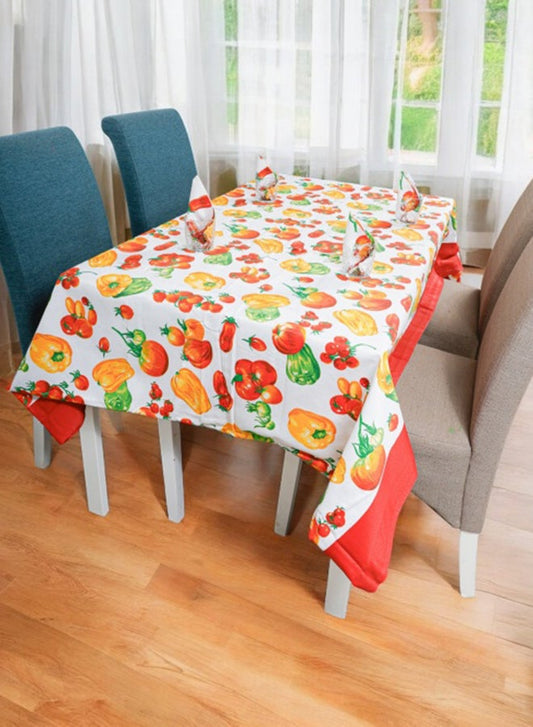 Elegant 13-Piece Tablecloth & Napkins Set For Upto 12 People Yellow Color