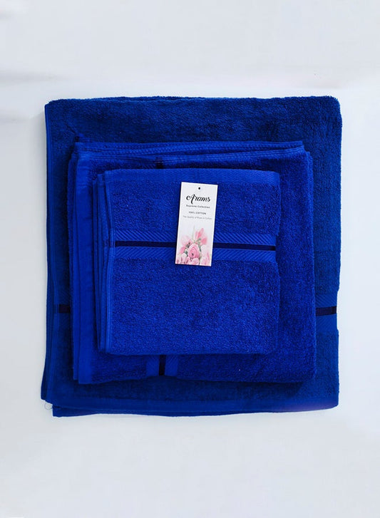 3-Piece Supreme Combed Cotton Towel Set – Royal Blue