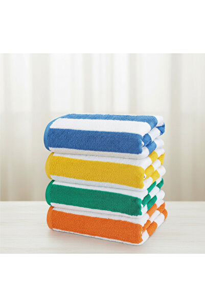 Cabana Stripe Beach Towels Large Pool Towels (Pack of 4, Multi Color)