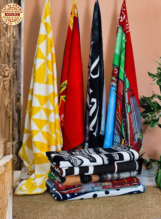 Stylish 6-Piece Printed Bath Towel Set