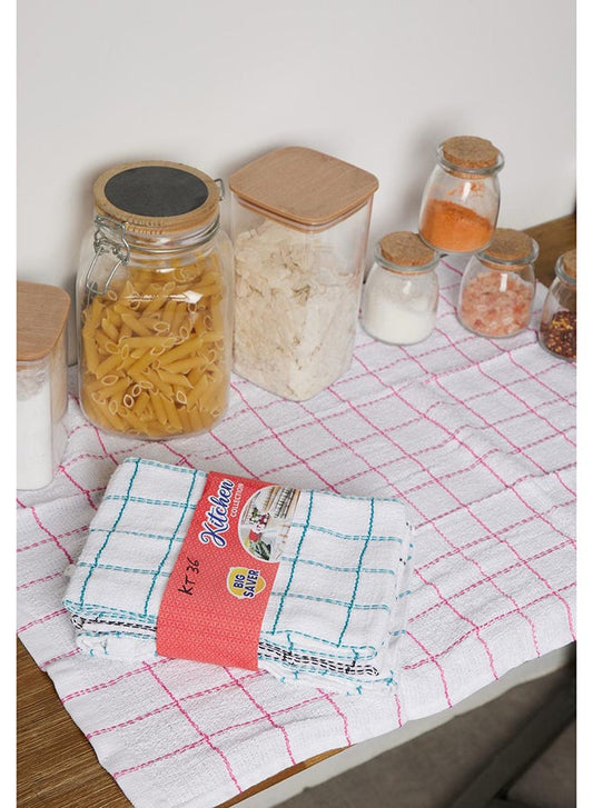 Cotton Kitchen Towels With Check Design