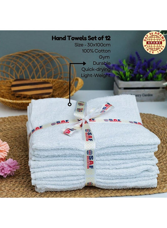 12-Piece White Cotton Gym Towel Set