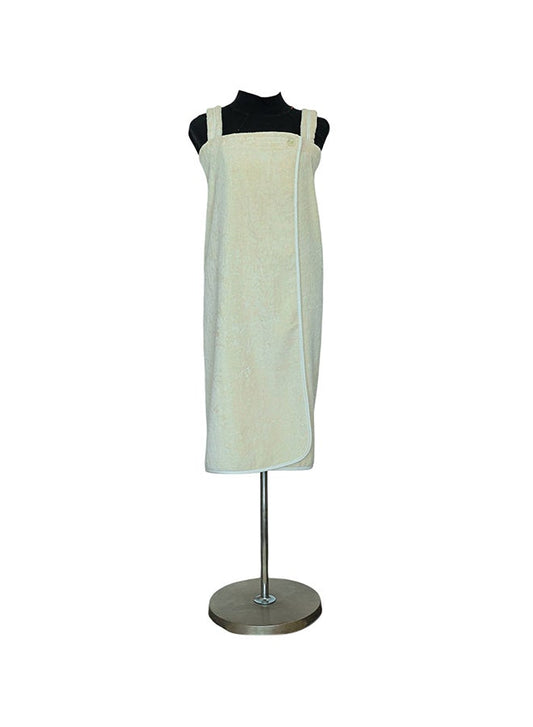 Shower Wrap Towel With Adjustable Straps In Cream Color