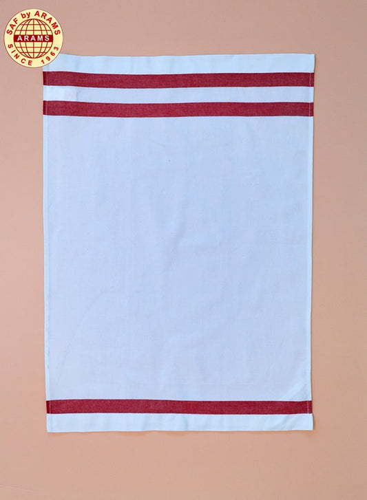 Elegant 6 Sets of 2-Piece Stripe Kitchen Towel Set - Gray and Red Yarn-Dyed Cotton, 50x70 cm